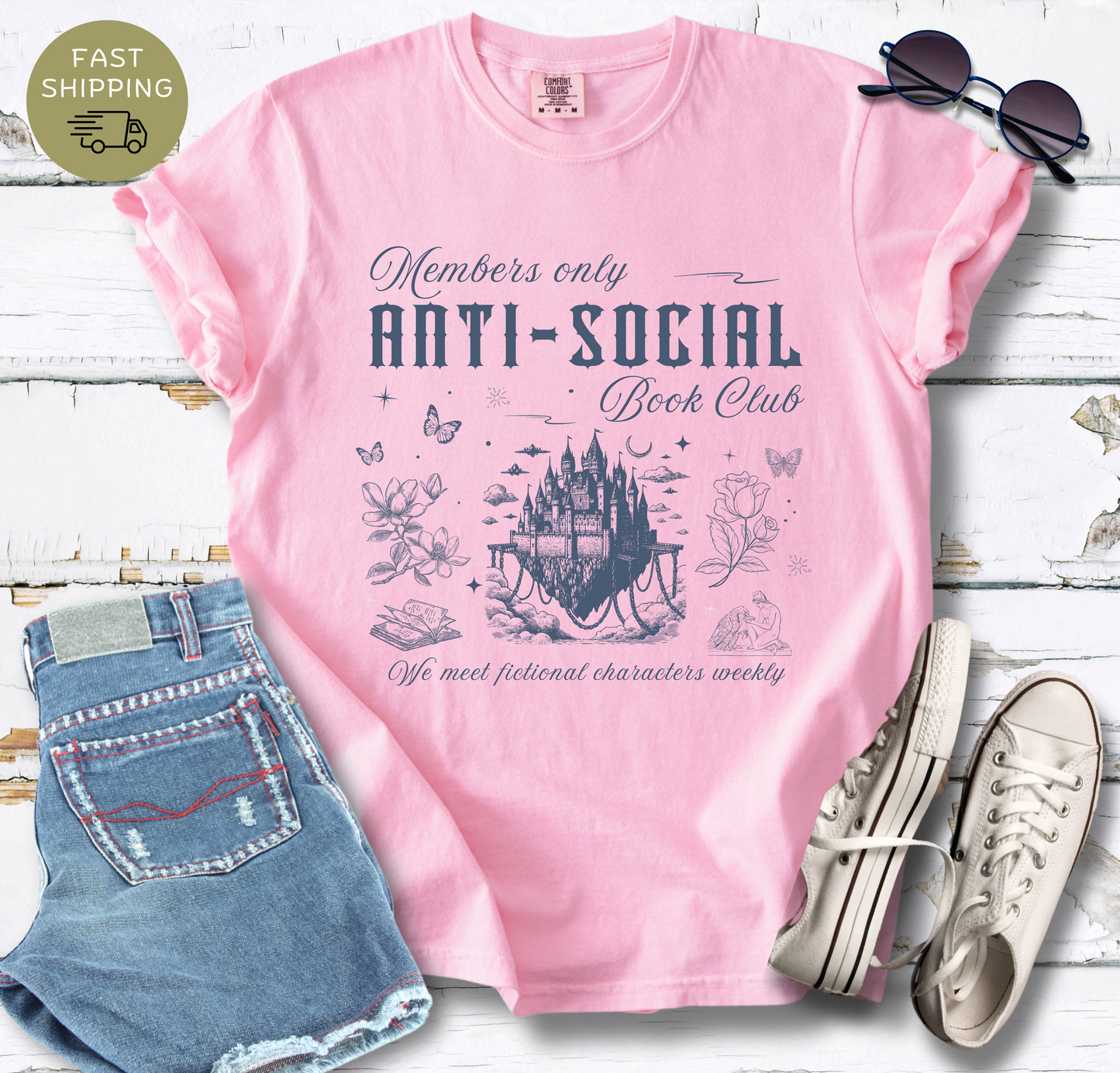 Members Only Anti-Social Book Club T-shirt