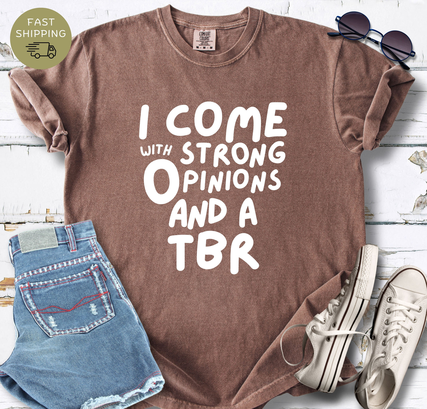 Comfort Colors espresso tee for readers with opinions and endless TBR
