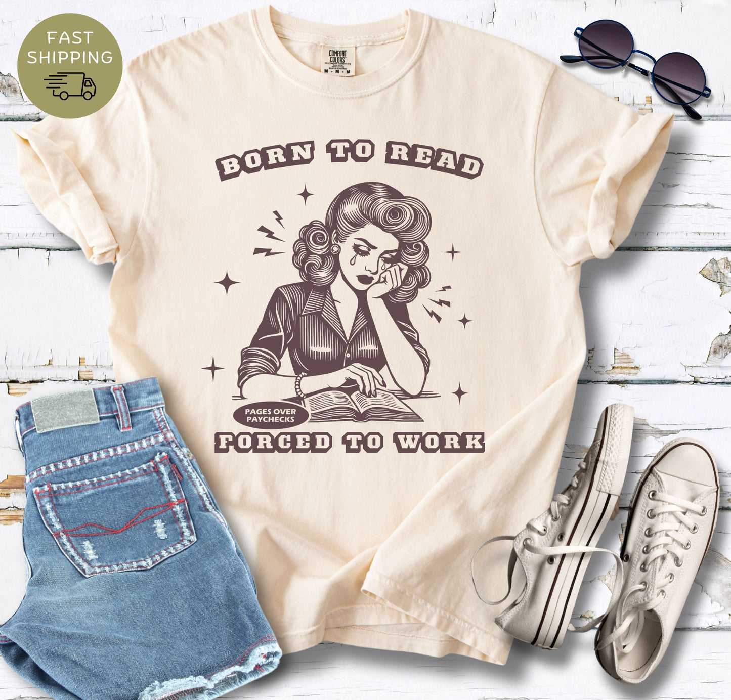 Born to Read Forced to Work V3 T-shirt