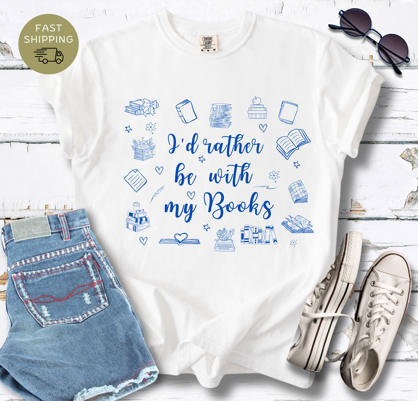 I'd Rather Be With My Books T-shirt