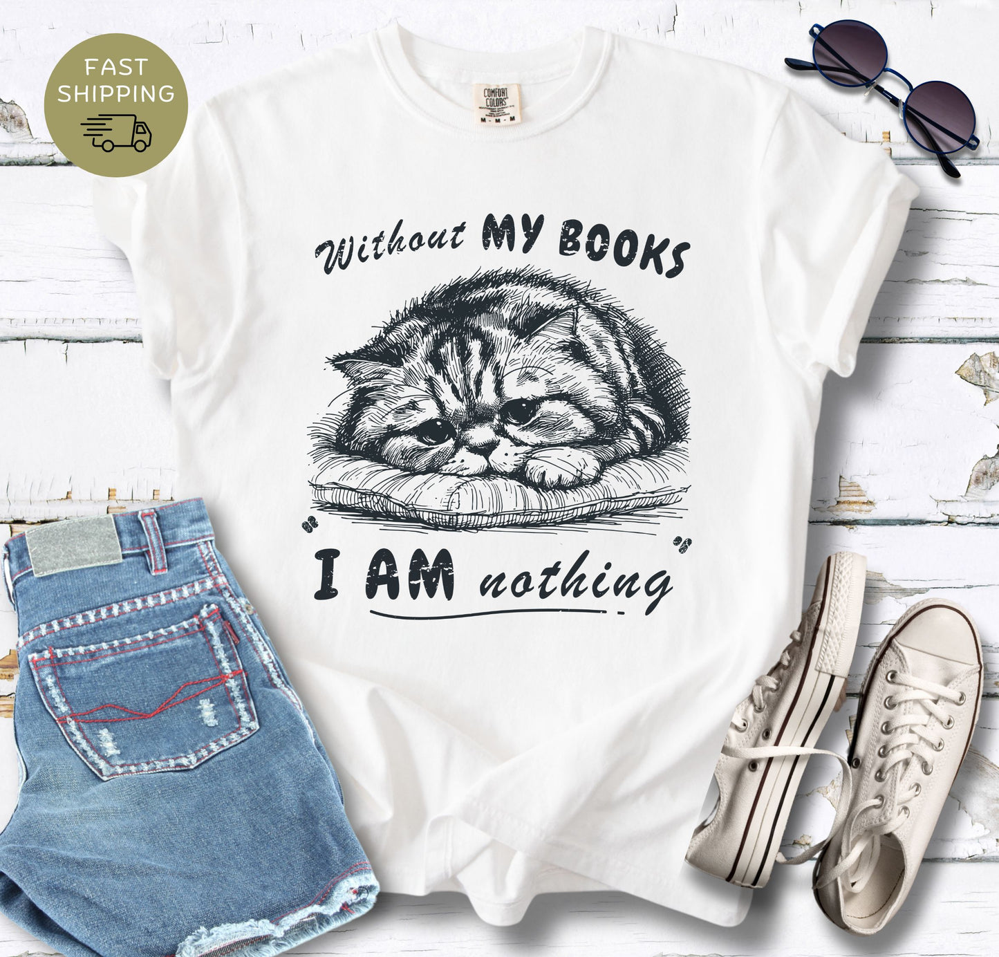 Without My Books T-shirt