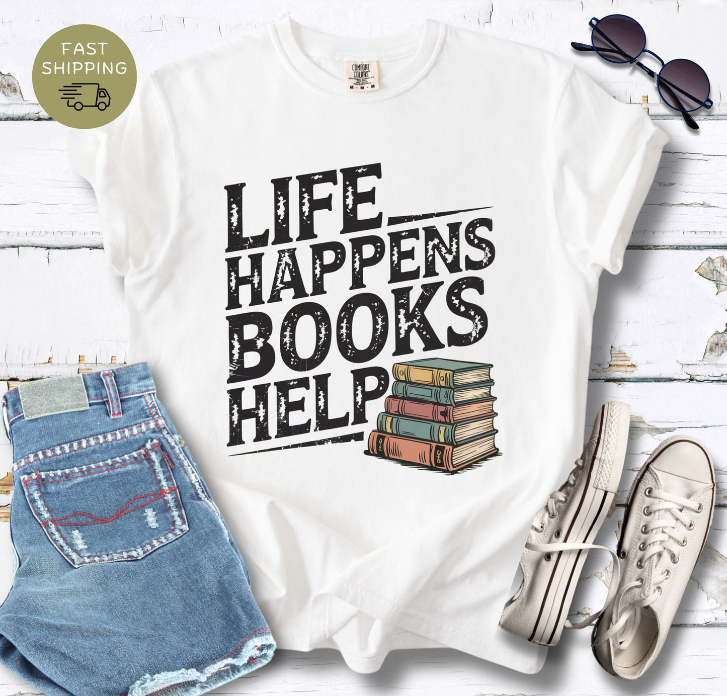 Life Happens Books Help T-shirt