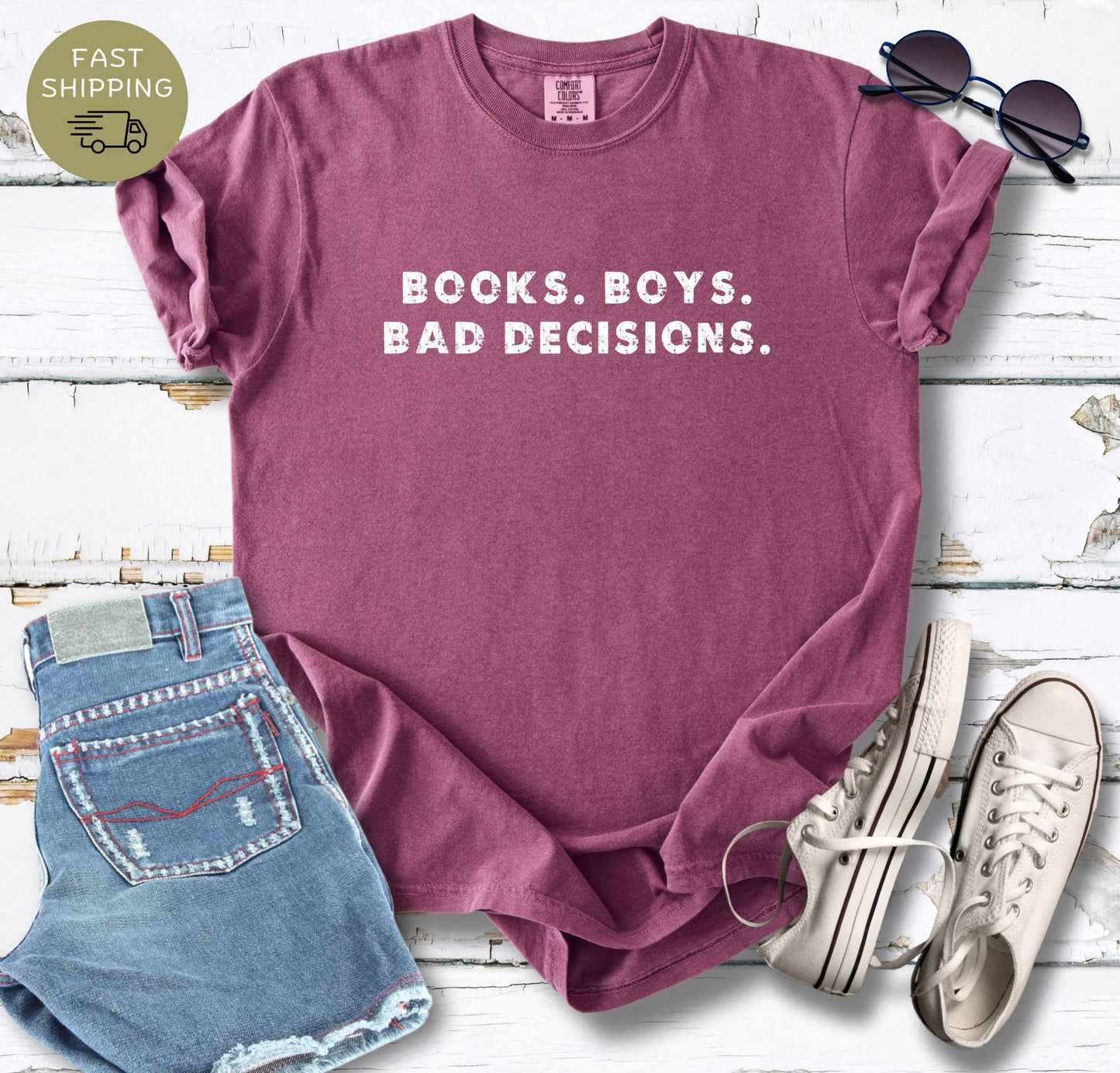 Books. Boys. Bad Decisions T-shirt