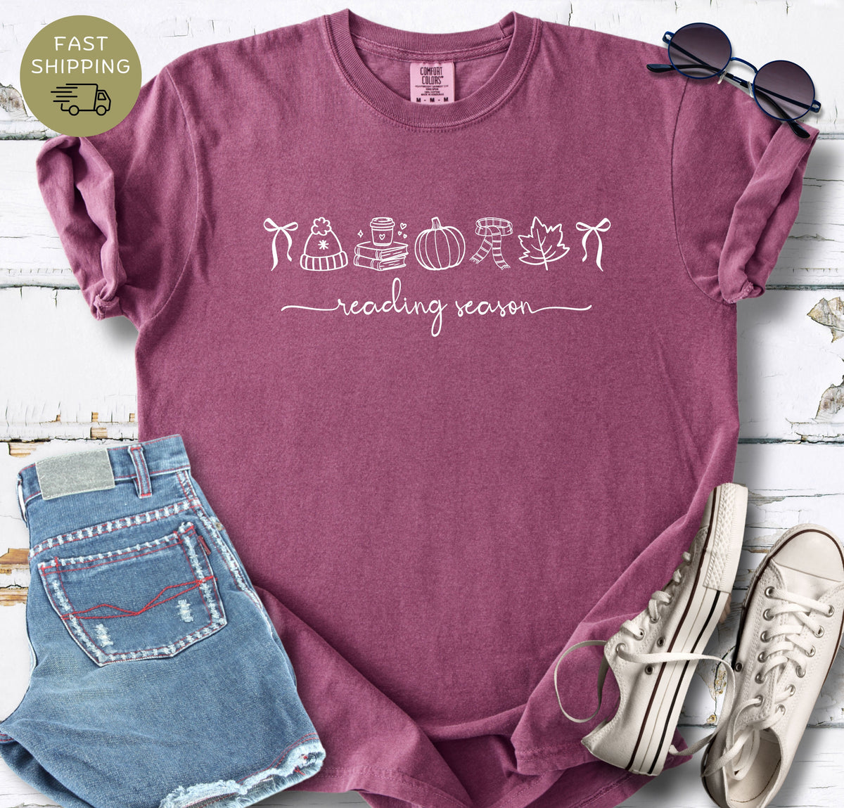 Minimal fall BookTok-style shirt for readers entering their cozy reading era.