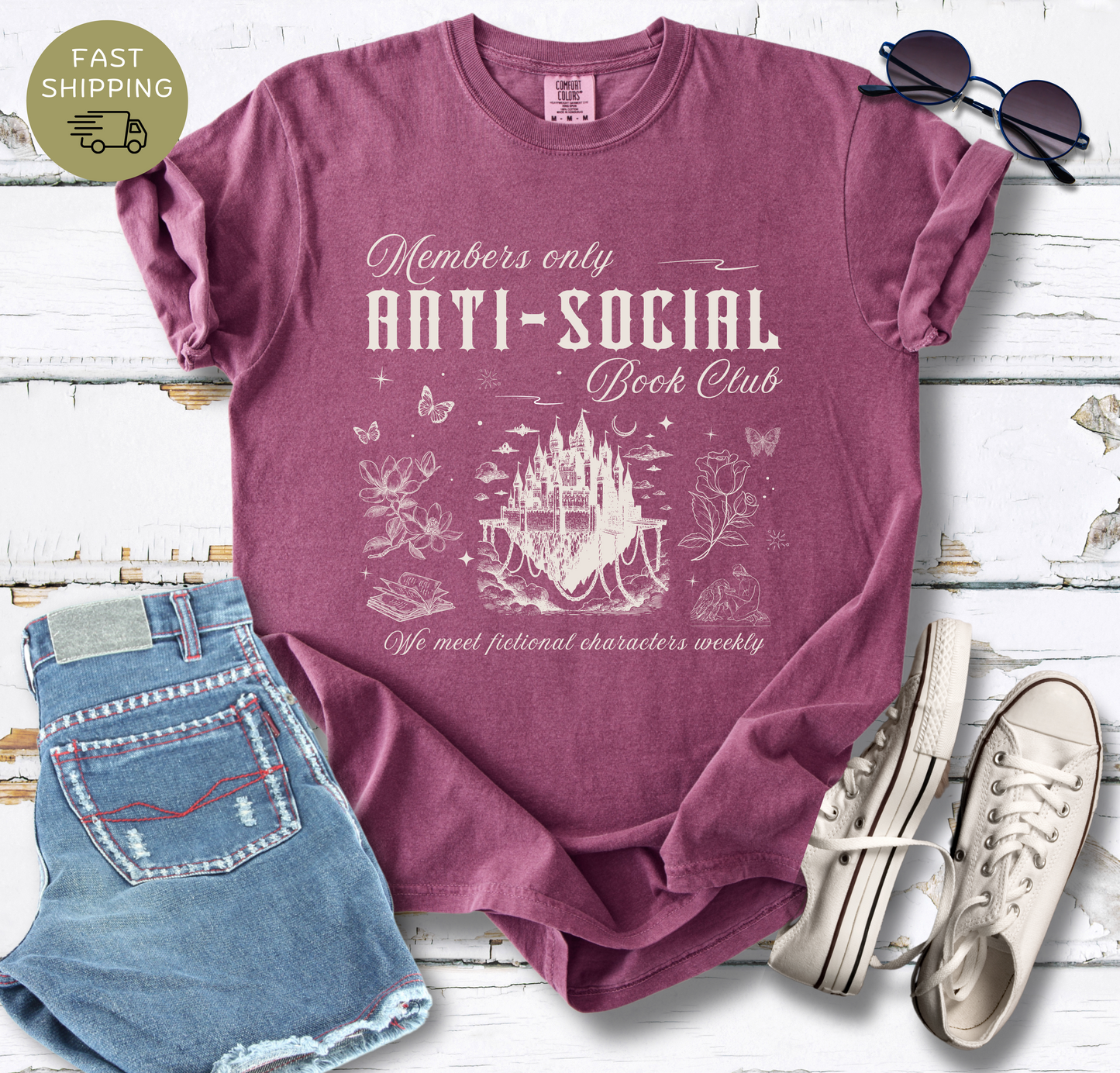 Members Only Anti-Social Book Club T-shirt