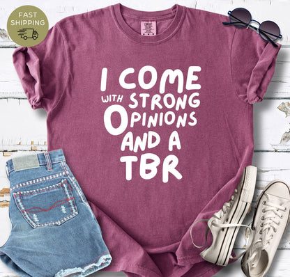 Berry bookish t-shirt for readers with a long TBR pile