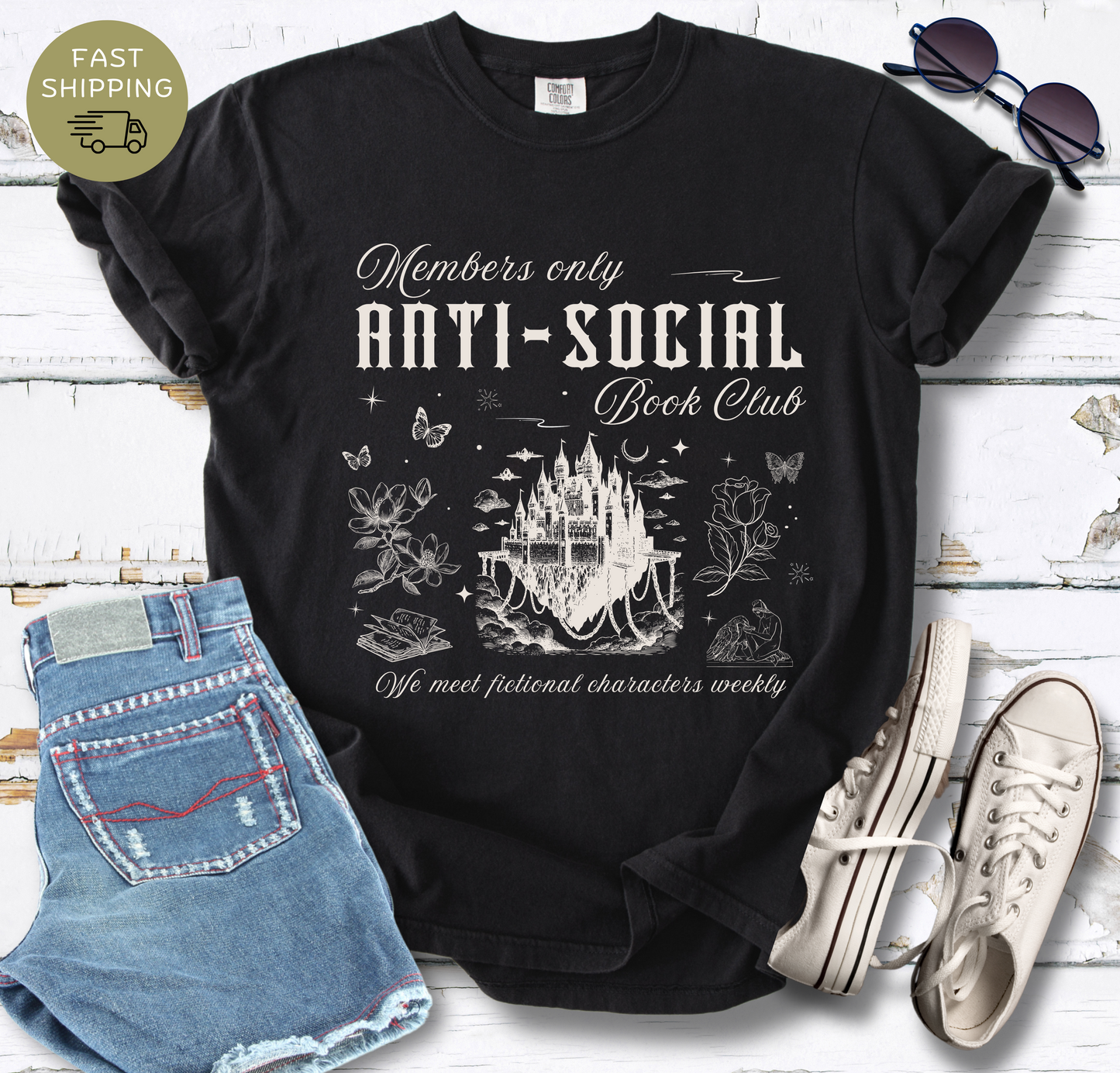 Members Only Anti-Social Book Club T-shirt