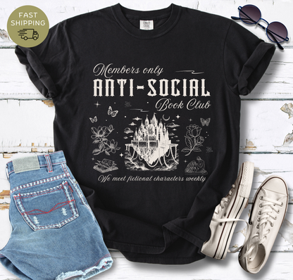 Members Only Anti-Social Book Club T-shirt