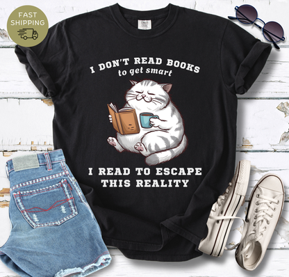 I Don't Read Books Cat T-shirt