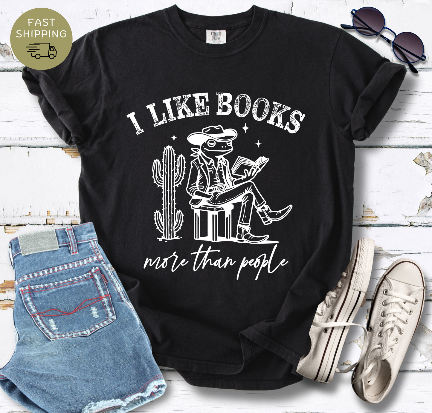 I Like Books Frog T-shirt