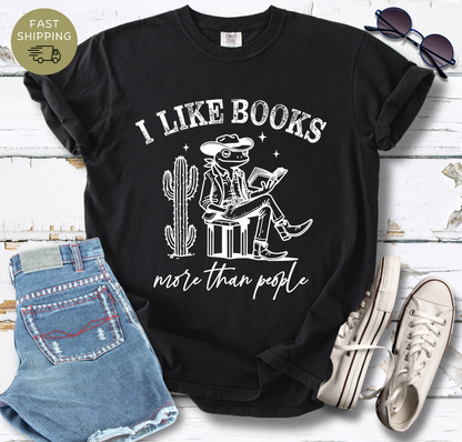I Like Books Frog T-shirt
