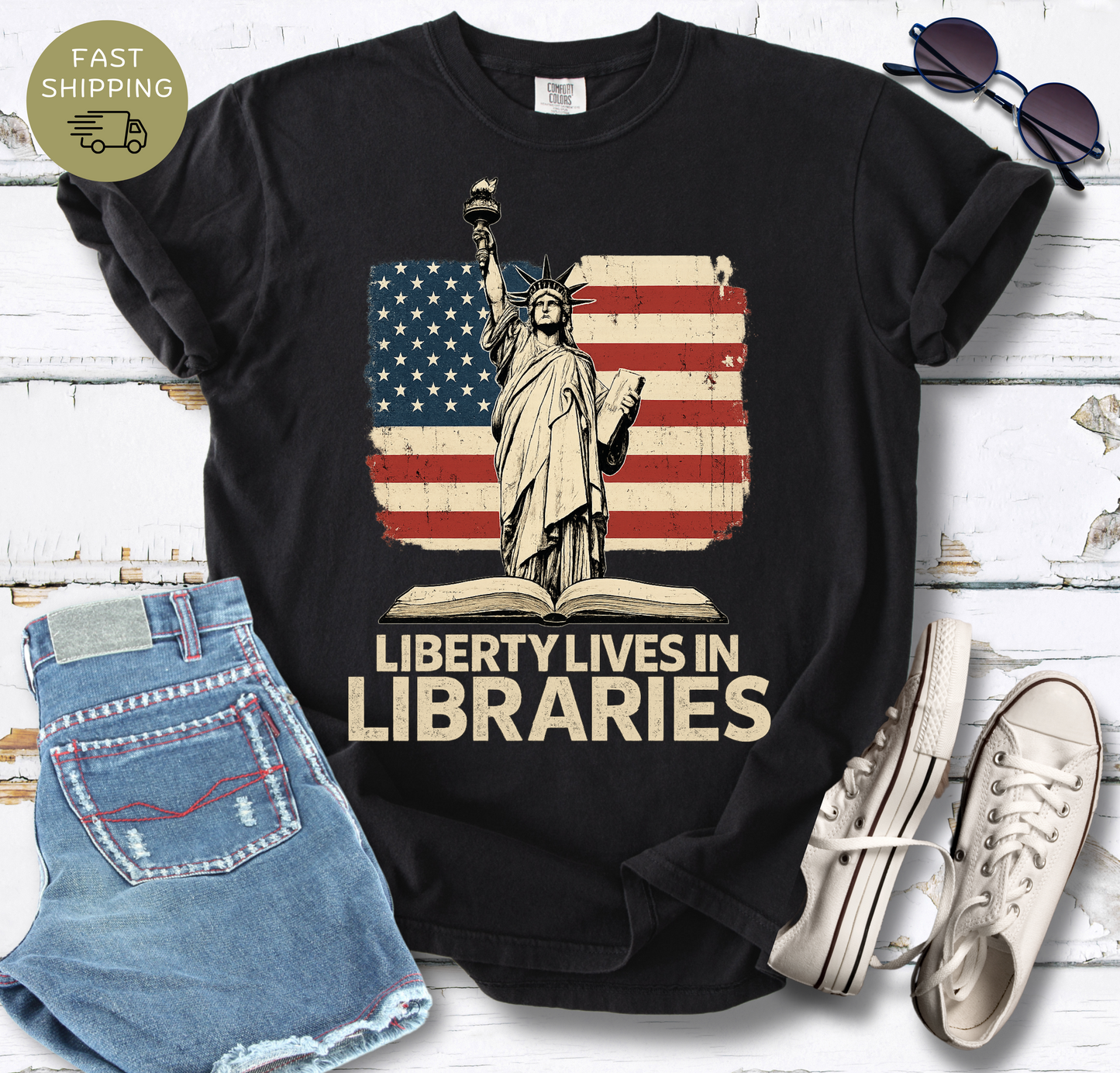 Liberty Lives In Libraries T-shirt