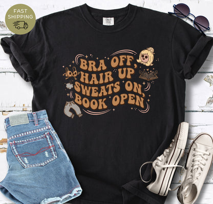 Cute cozy reader t-shirt with book and comfy night illustration