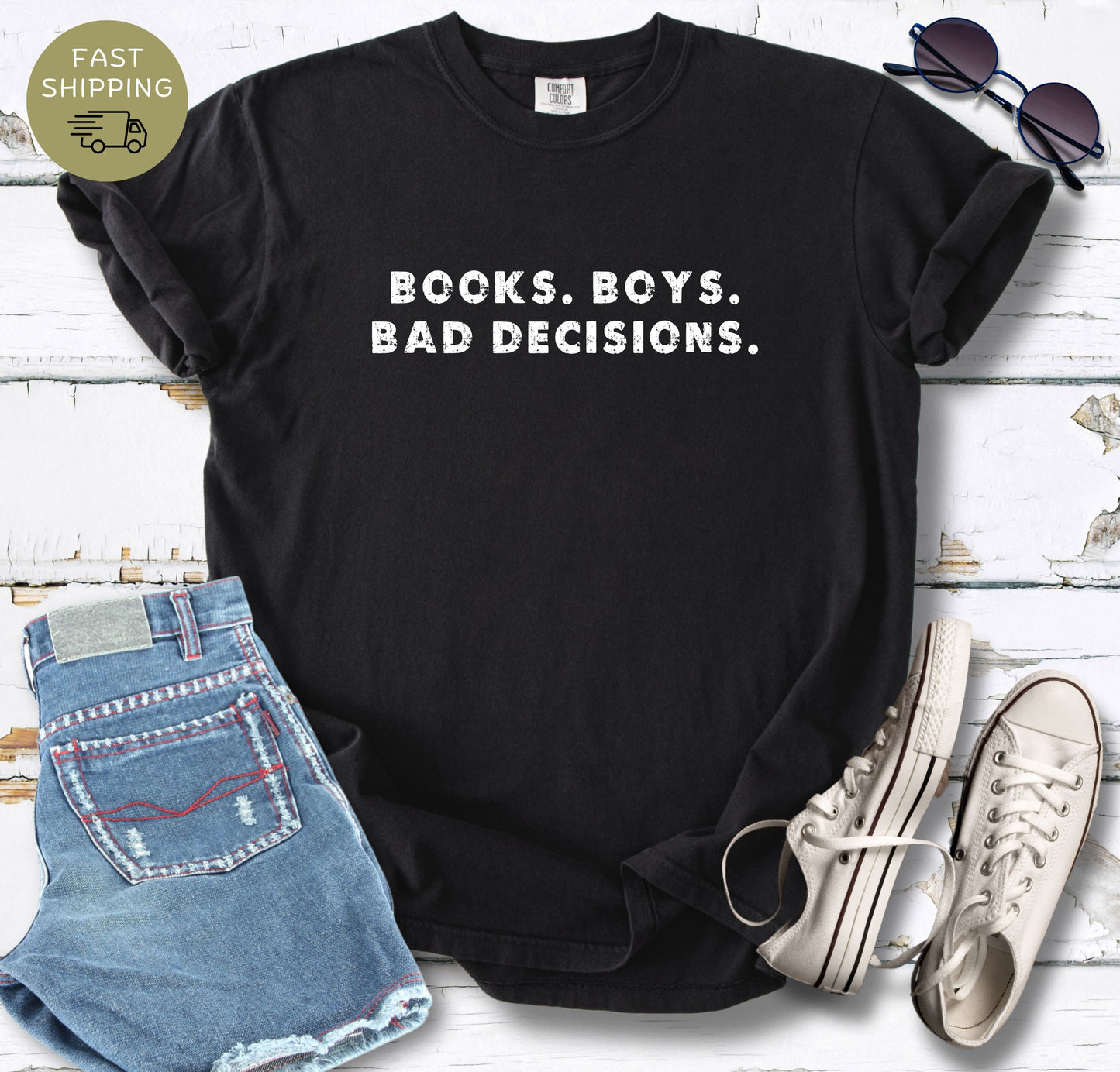 Books. Boys. Bad Decisions T-shirt