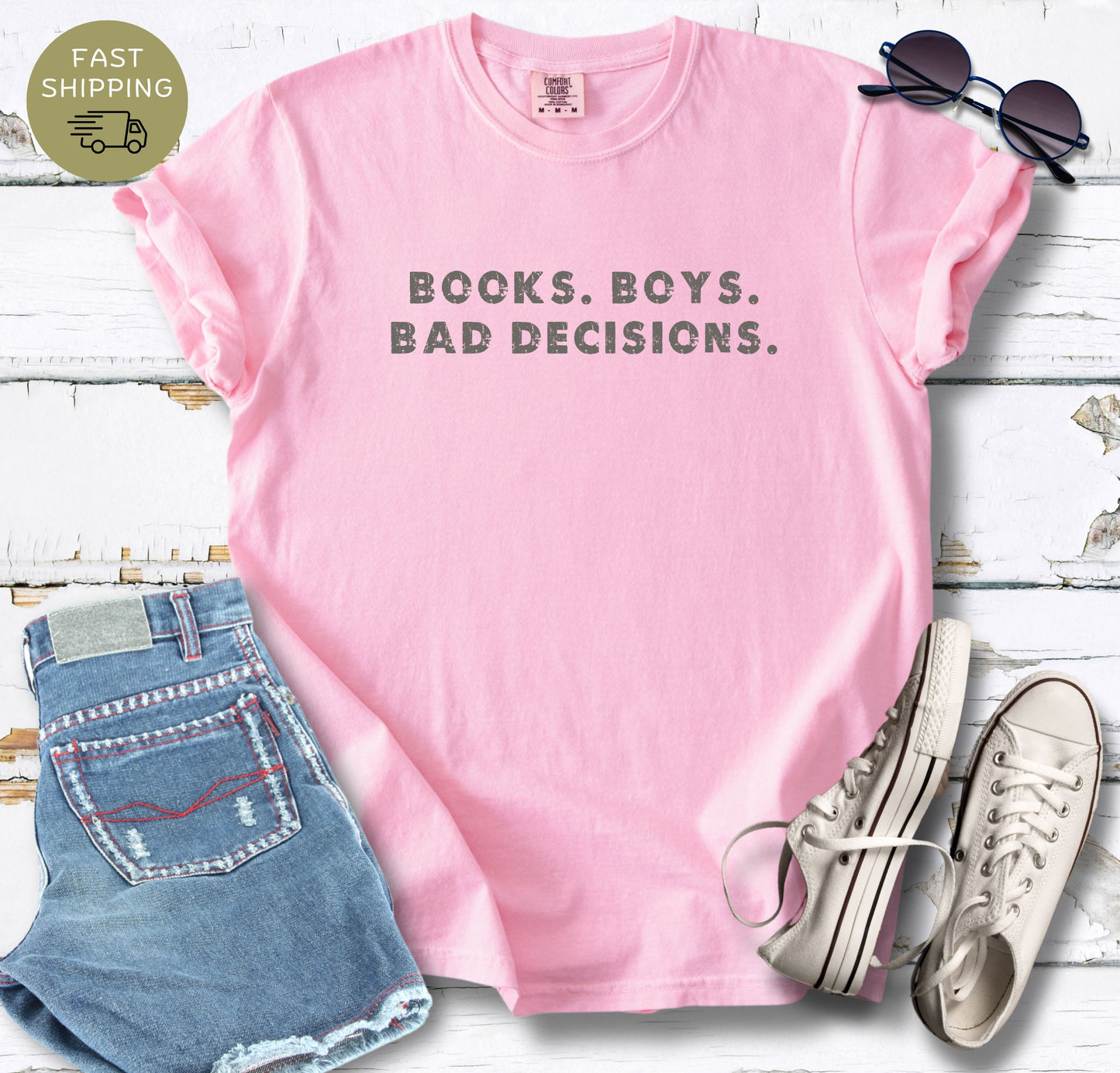 Books. Boys. Bad Decisions T-shirt