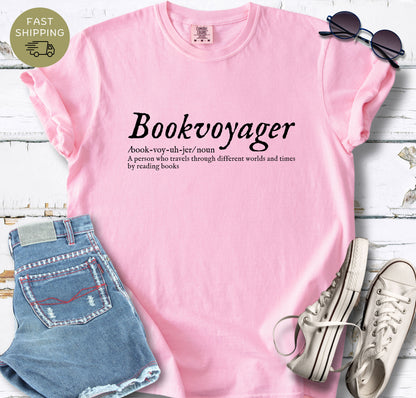Bookvoyager definition t-shirt in blossom color on Comfort Colors 1717