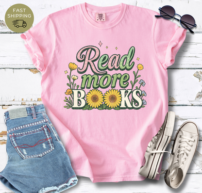 Read More Books Floral T-shirt