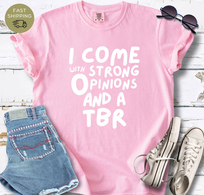 Cute BookTok shirt with strong opinions and reading list quote