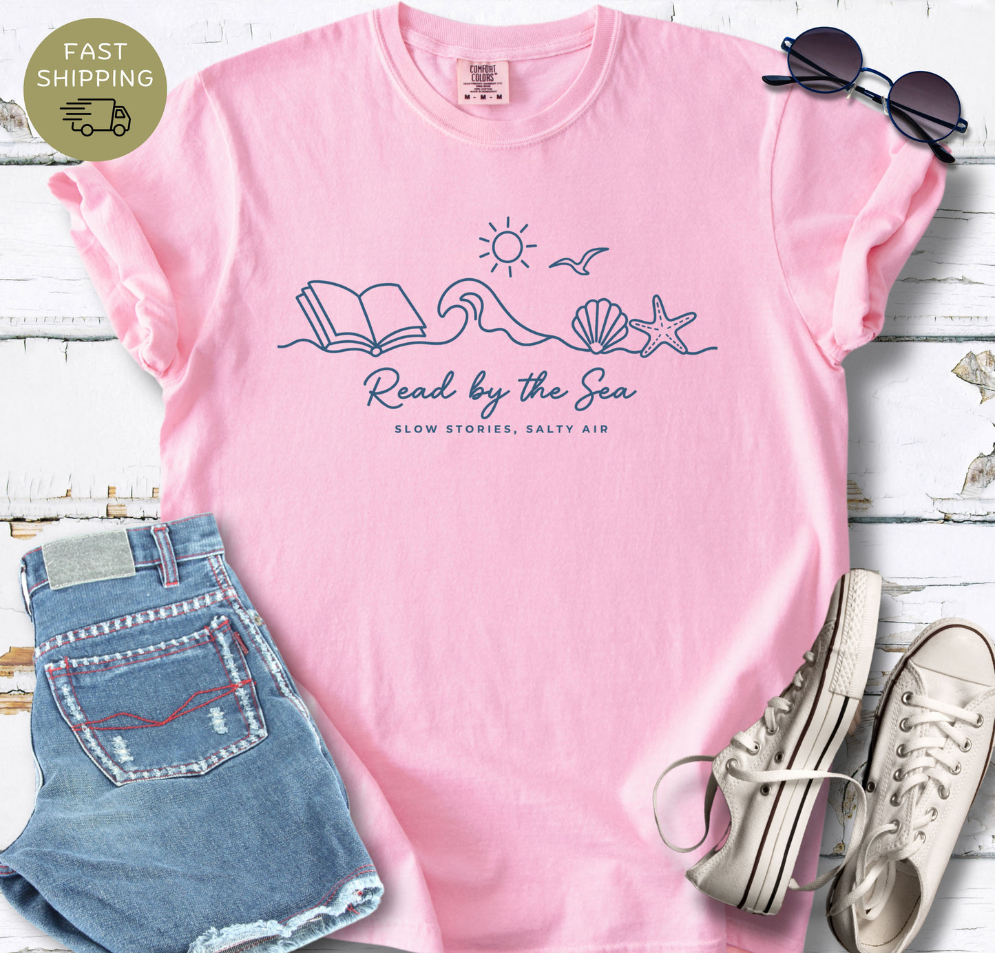 Coastal reader aesthetic t-shirt 