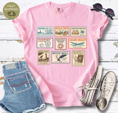 Bookish Postal Stamp  T-shirt