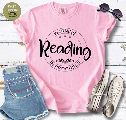 Warning Reading In Progress T-shirt