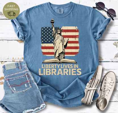 Liberty Lives In Libraries T-shirt