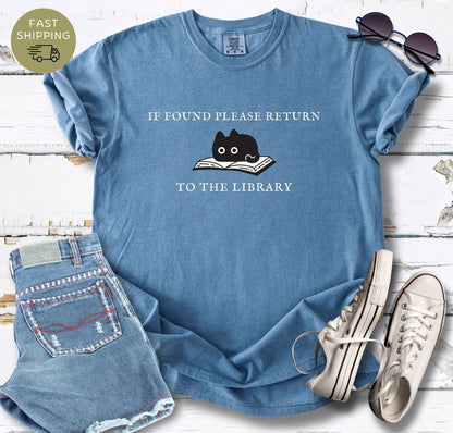 Library Cat T-shirt