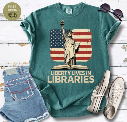 Liberty Lives In Libraries T-shirt