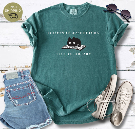 Library Cat T-shirt