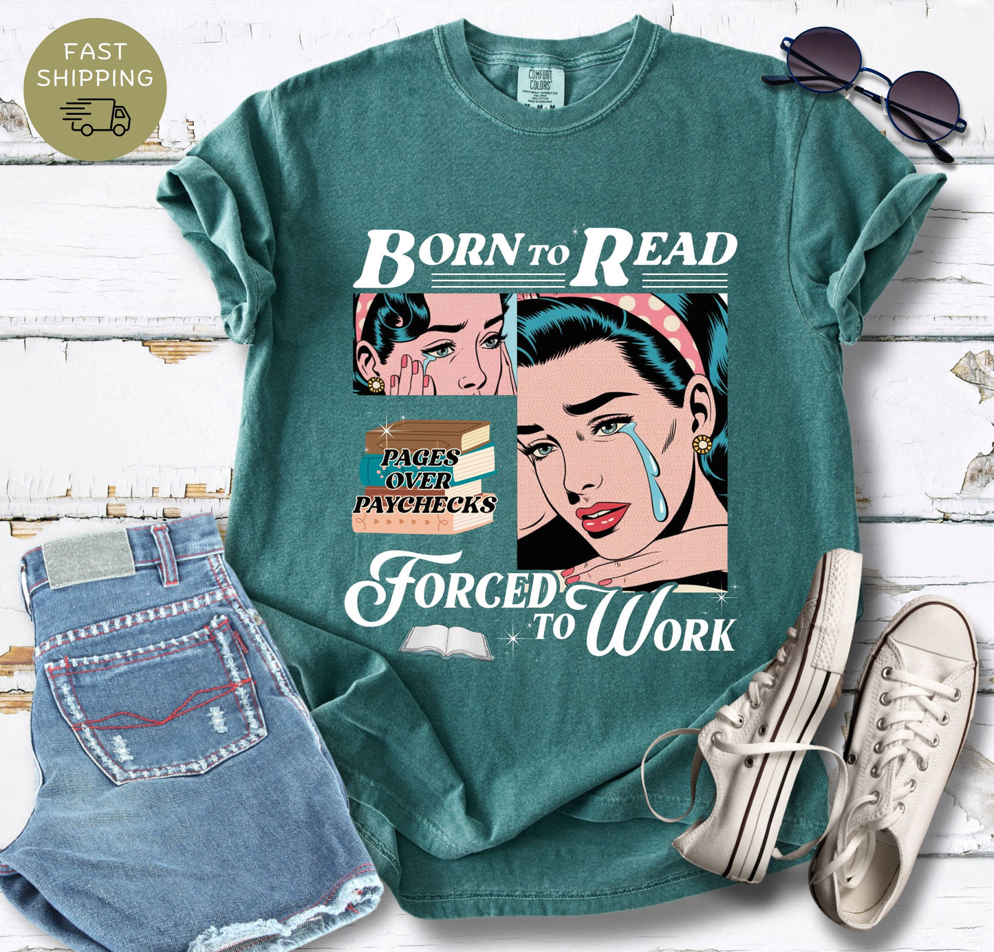Born to Read Forced to Work T-shirt