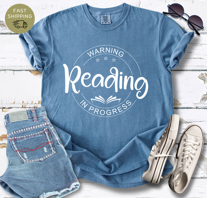 Warning Reading In Progress T-shirt