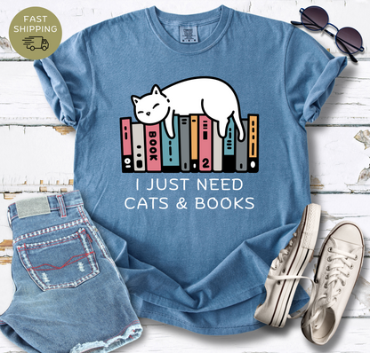 I Just need Cats & Books v3 T-shirt