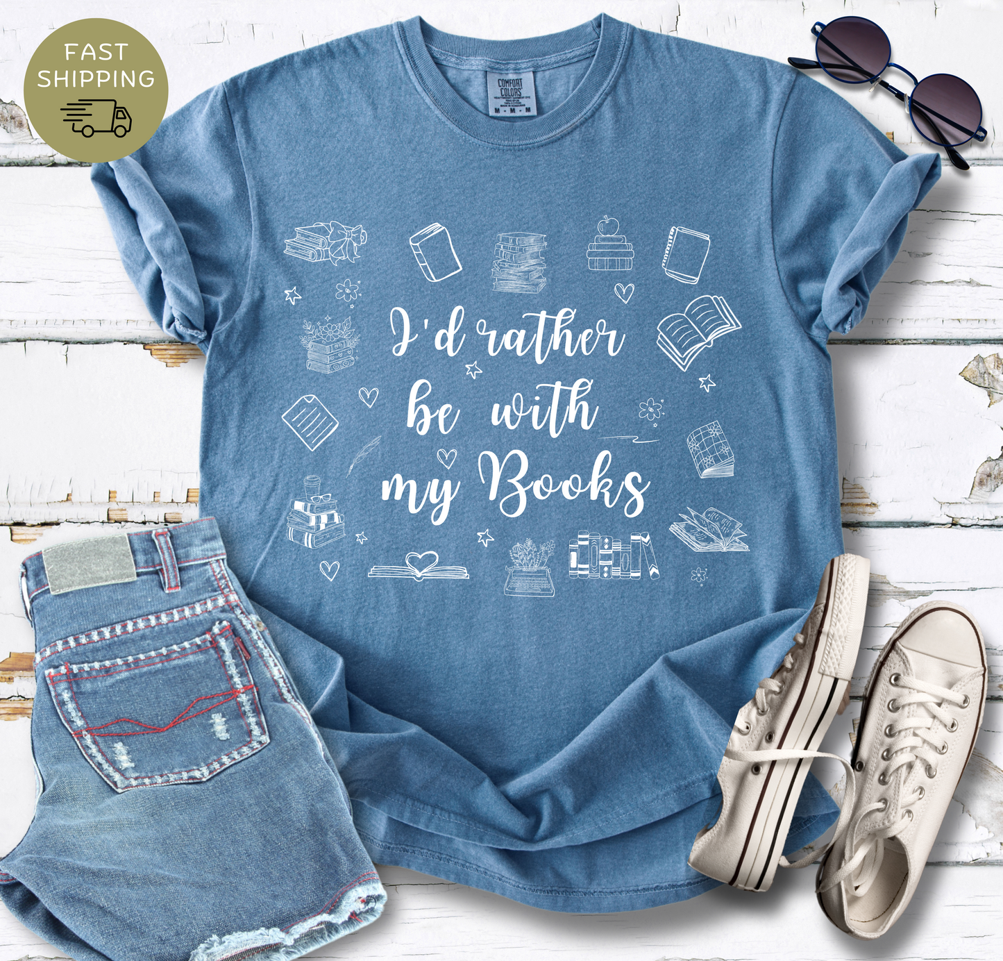 I'd Rather Be With My Books T-shirt