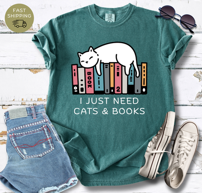 I Just need Cats & Books v3 T-shirt