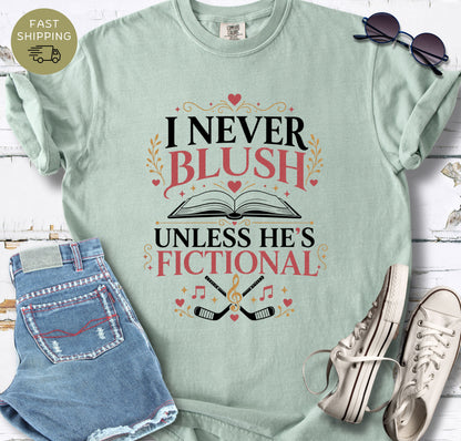 BookTok hockey romance t-shirt with fictional boyfriend quote