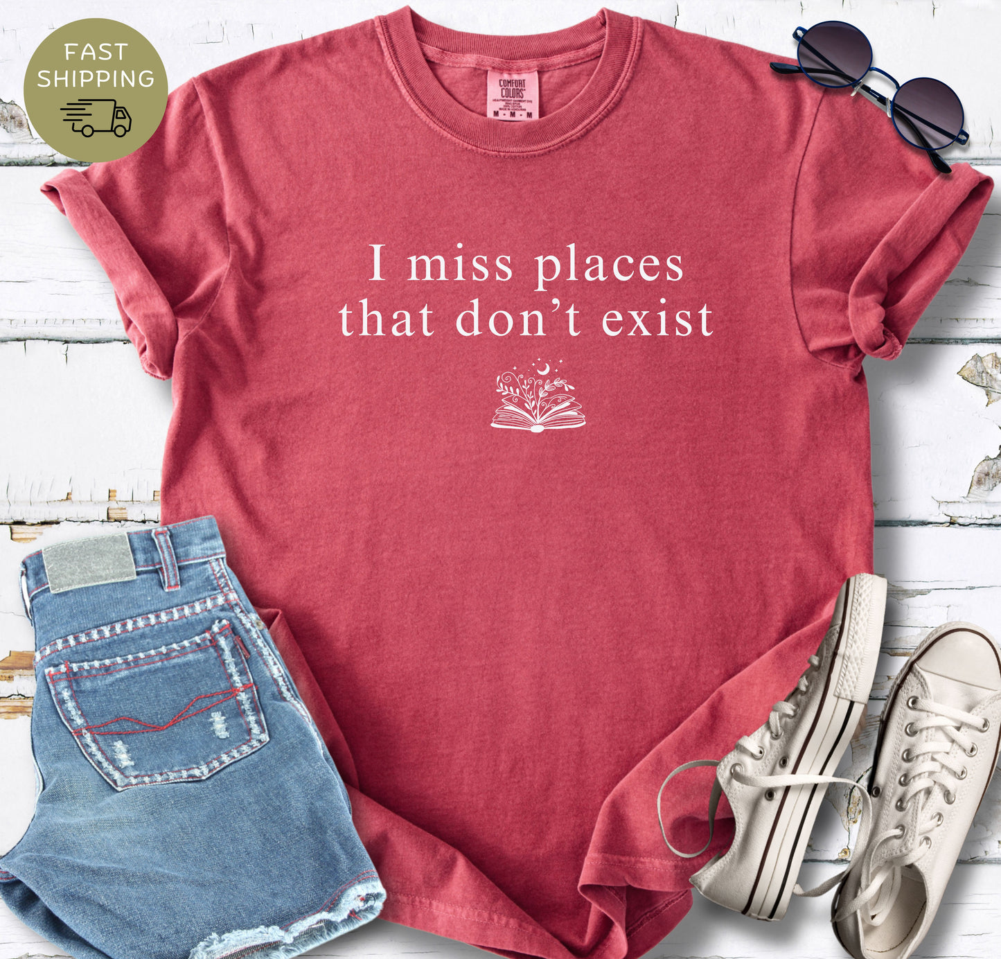 Cozy reader aesthetic shirt with elegant typography and book graphic