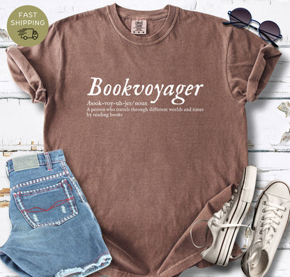Bookvoyager definition t-shirt in espresso color on Comfort Colors 1717