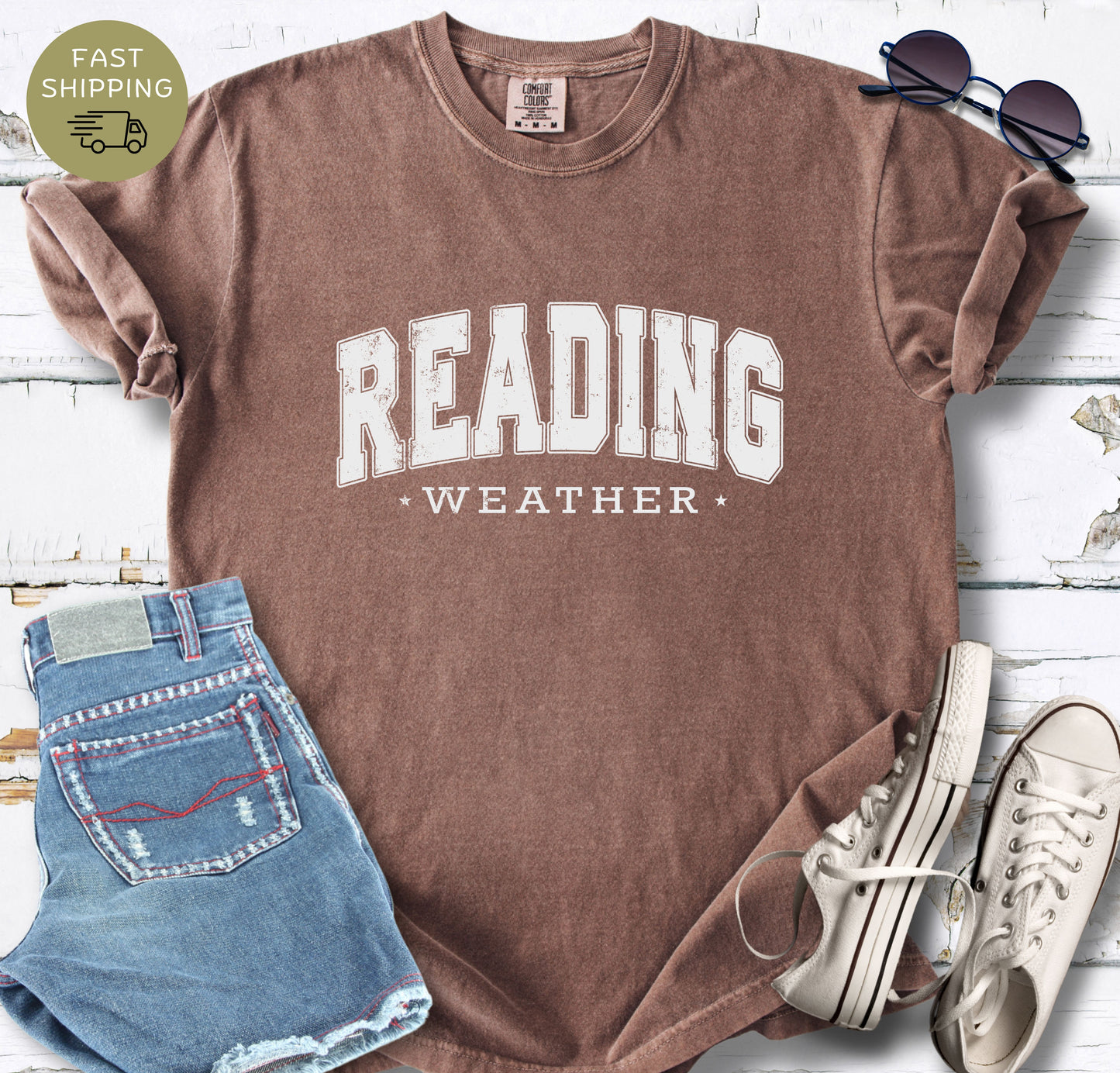 Booktok aesthetic reading weather t-shirt for readers