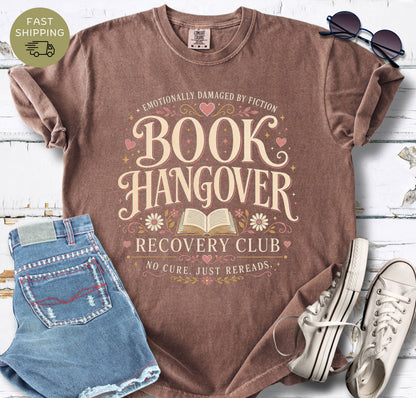 Relaxed-fit black graphic tee with “Book Hangover” typography and a rereads-themed design.