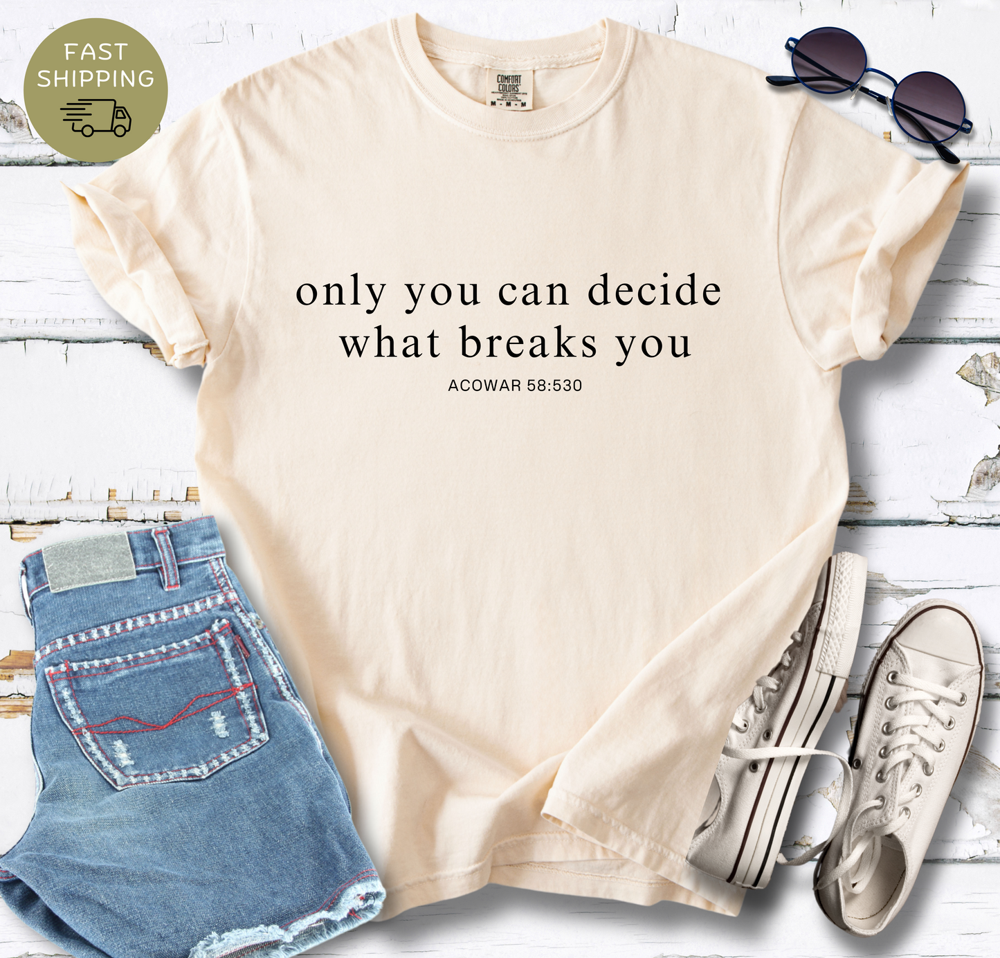 Empowering Quote Unisex T-Shirt - "Only You Can Decide What Breaks You"