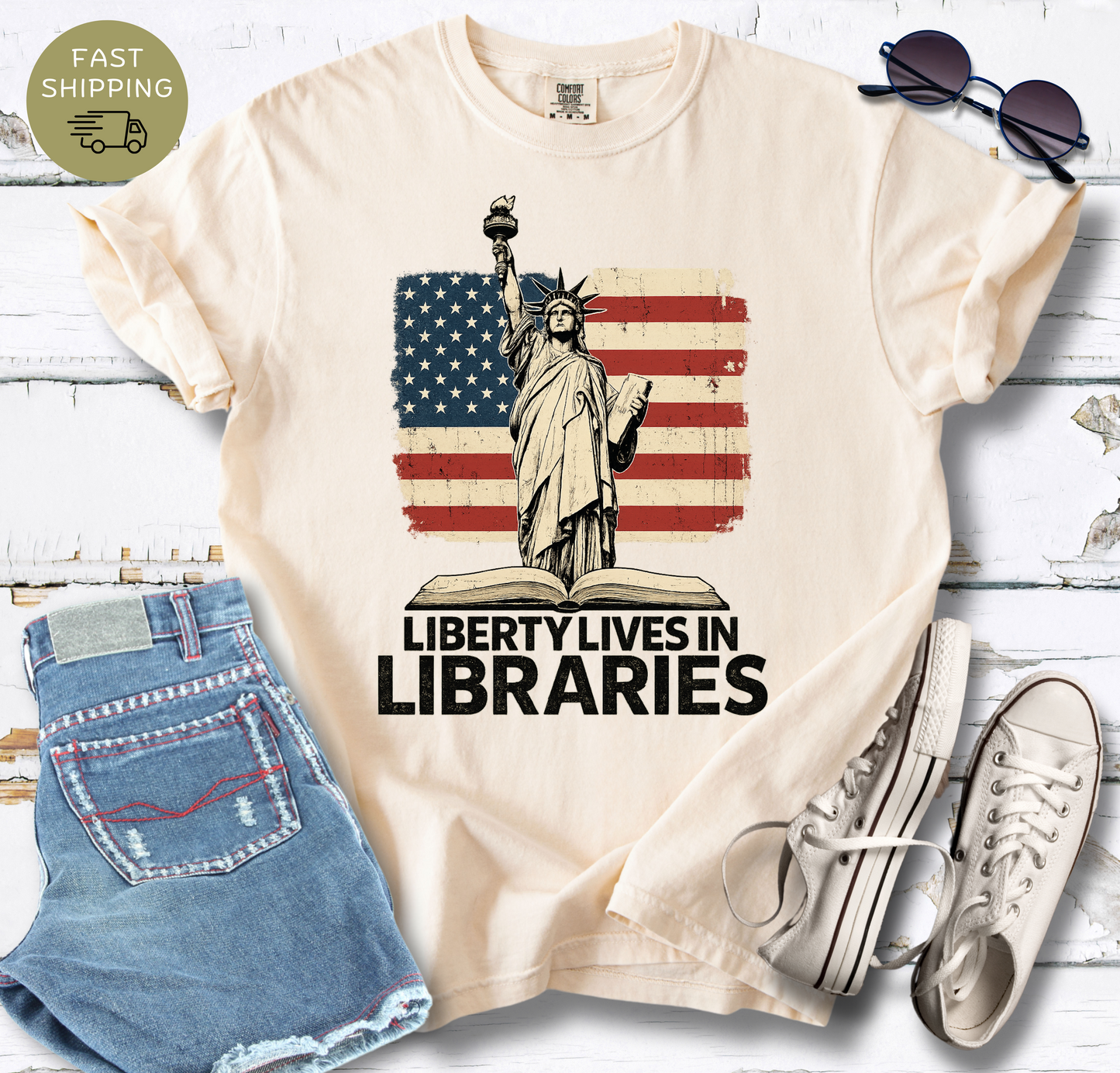 Liberty Lives In Libraries T-shirt