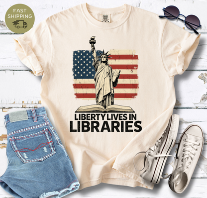 Liberty Lives In Libraries T-shirt
