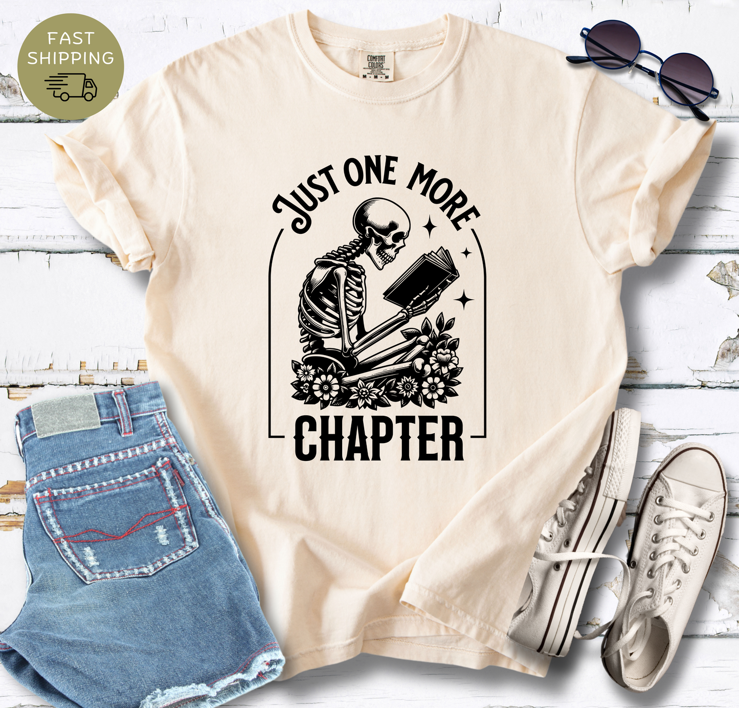 Skeleton Reader Just One More Chapter T-shirt