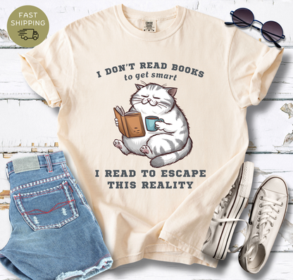 I Don't Read Books Cat T-shirt