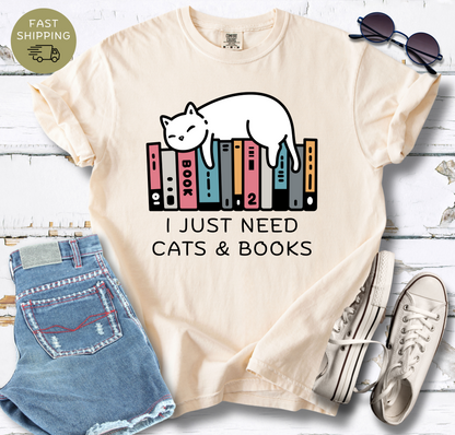 I Just need Cats & Books v3 T-shirt
