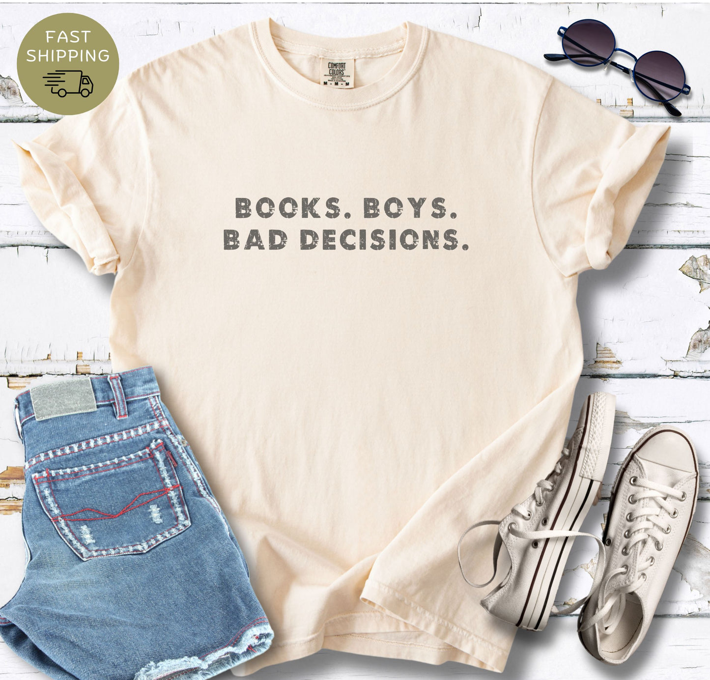 Books. Boys. Bad Decisions T-shirt