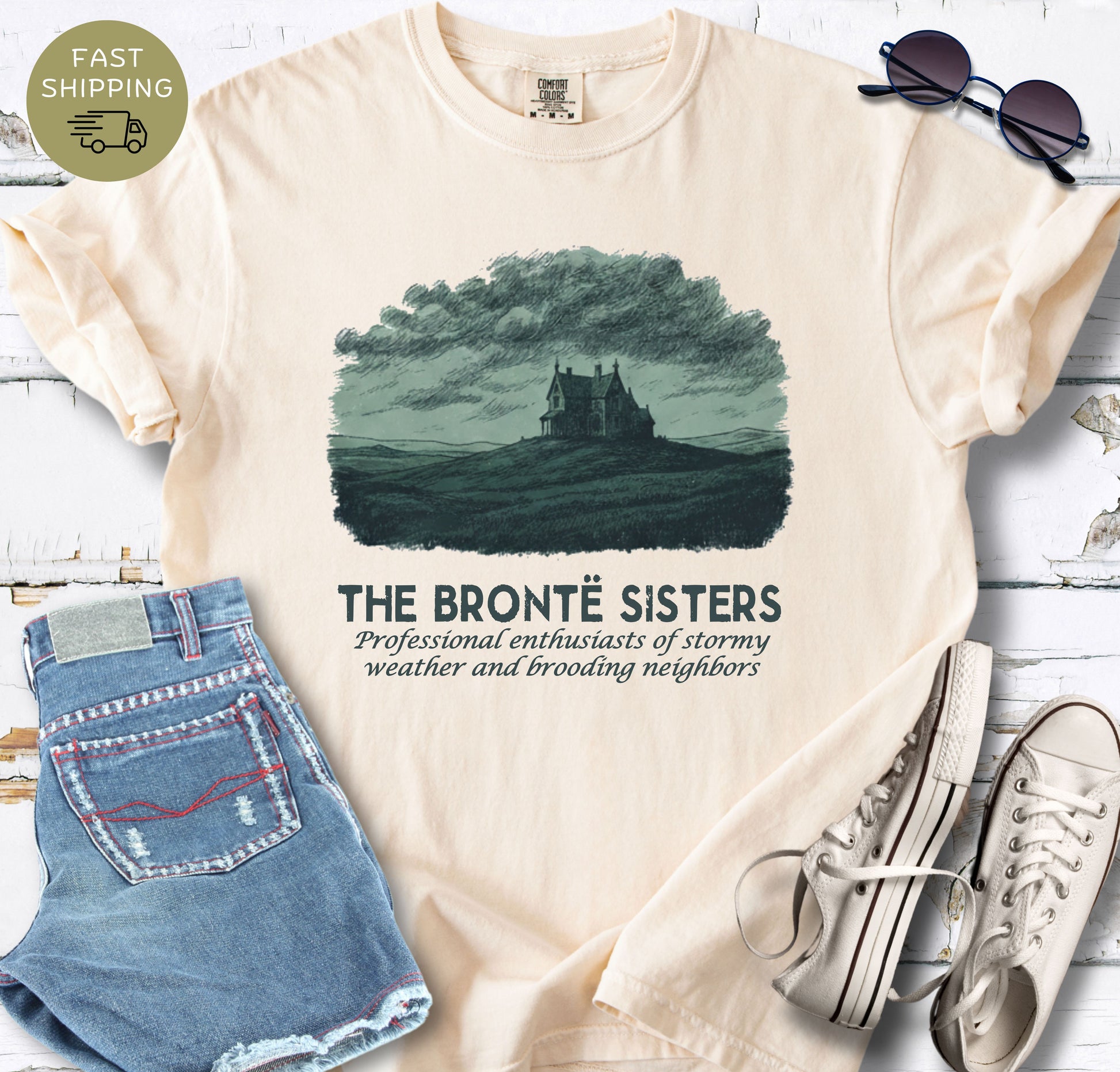 Comfort Colors Ivory gothic romance reader shirt