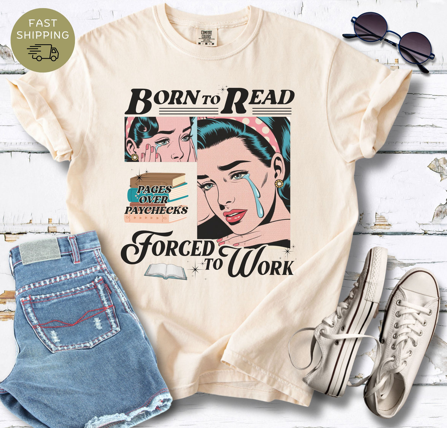 Born to Read Forced to Work T-shirt