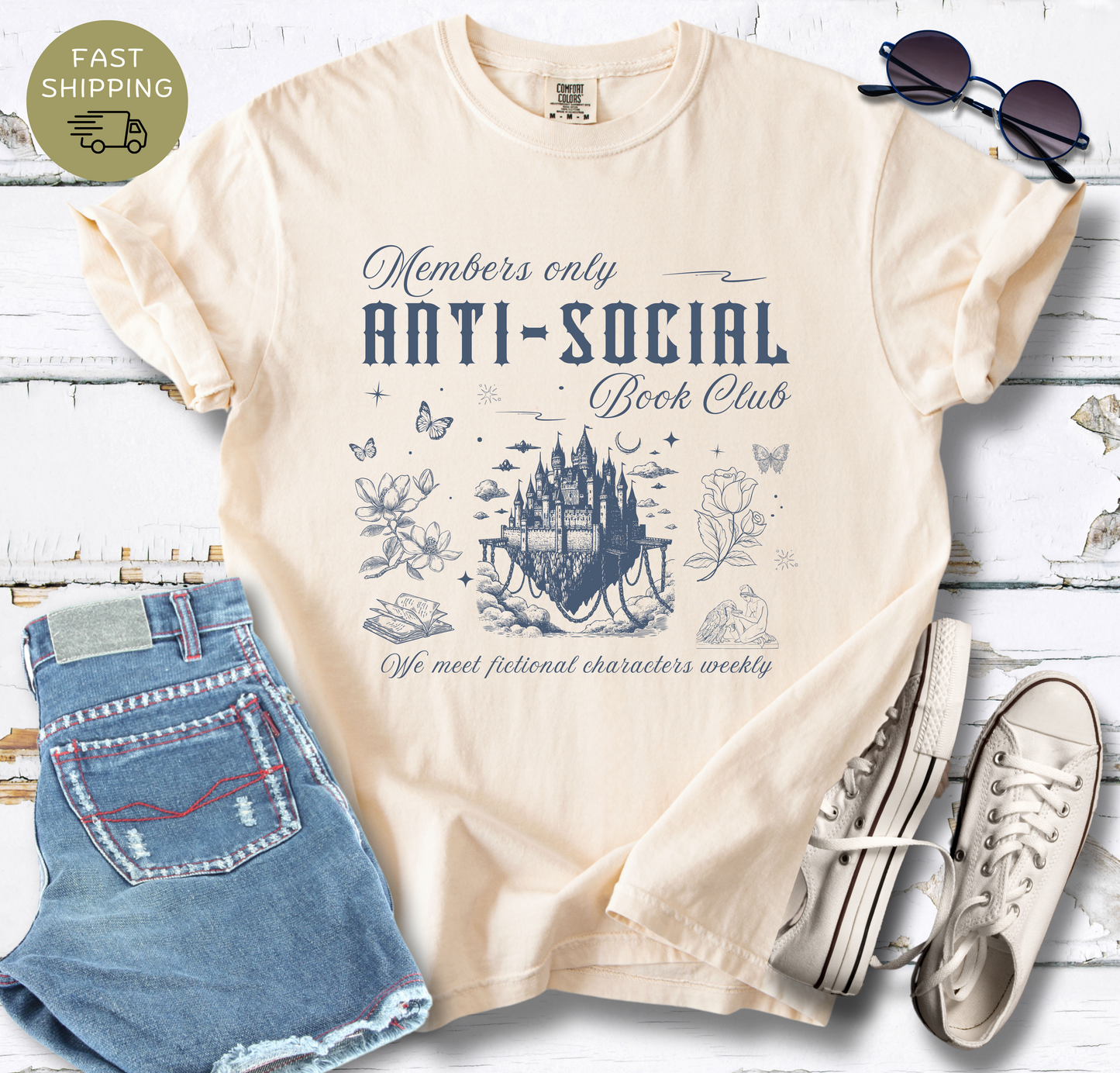 Members Only Anti-Social Book Club T-shirt