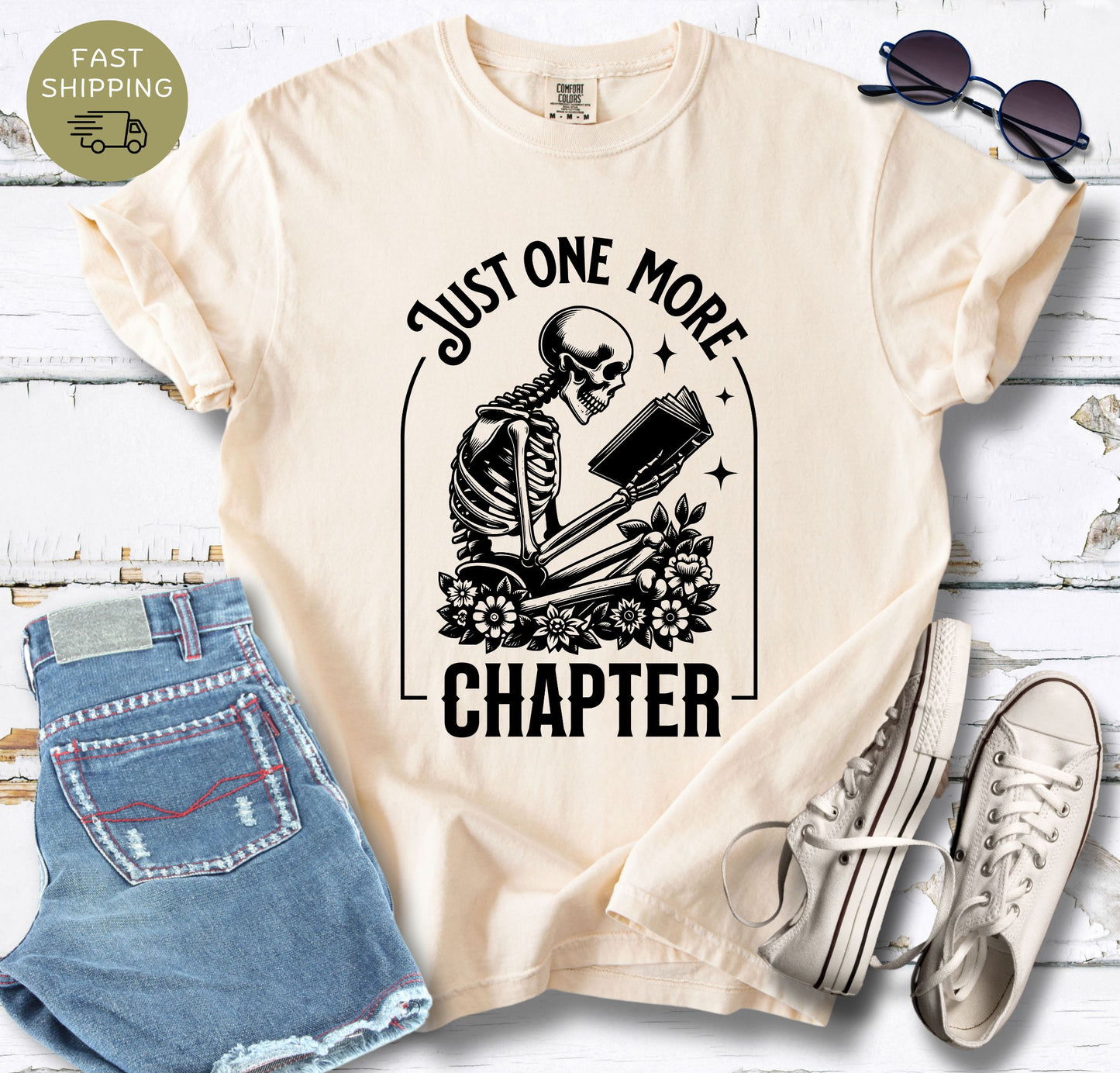 Skeleton Reader Just One More Chapter T-shirt